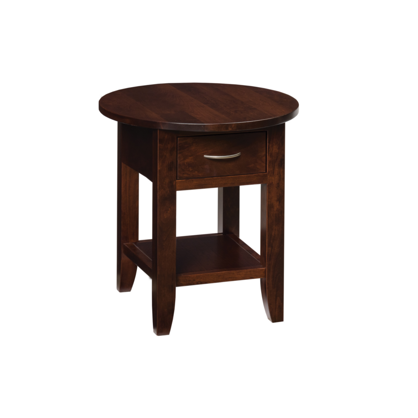 Barrington Oval Top End Table with One Drawer and Shelf
