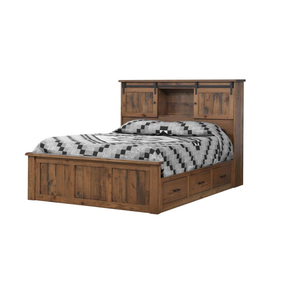 Bookcase Barn Door Track Bed