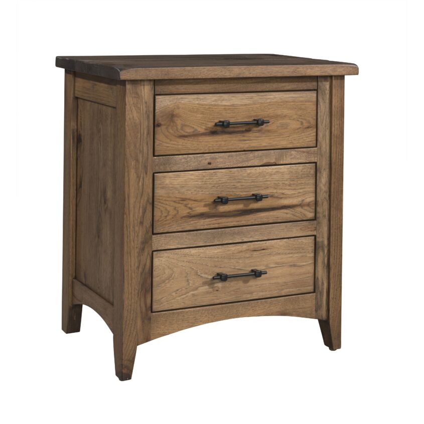 Barn Floor Top Three Drawer Nightstand