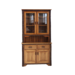 Hickory lodge two door hutch with rustic wood design