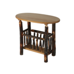 Hickory lodge oval end table with storage