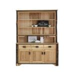 Hickory lodge three door open hutch for displaying dining essentials