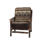 Hickory lodge accent chair with rustic log arm rests