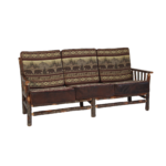 Hickory lodge sofa with rustic log arm rests