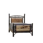 Hickory lodge bed with rectangular panel headboard