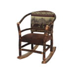 Hickory lodge hoop style rocker with bear cushion