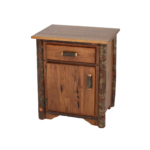 Hickory lodge nightstand with one drawer and one door