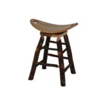 Hickory lodge saddle stool with curved seat
