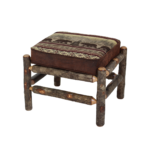 Hickory lodge large ottoman with bear cushion