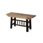 Hickory lodge dining bench with rustic charm