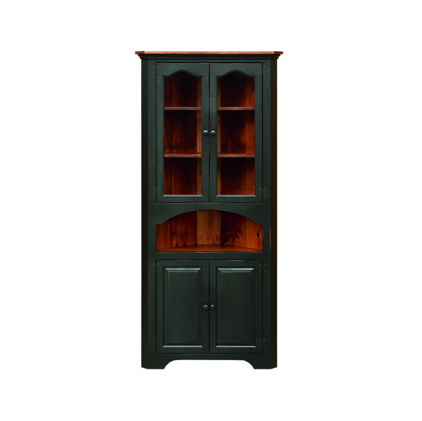 Large Corner Cupboard with Glass Doors