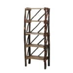 Hickory lodge five tier open bookshelf for display and storage