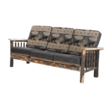 Hickory lodge sofa with rustic log arm rests