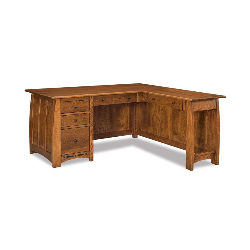 Boulder Creek Five Drawer L Pedestal Desk