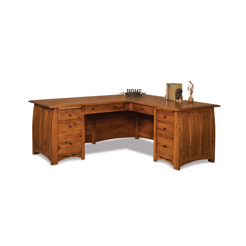 Boulder Creek Eight Drawer L Pedestal Desk