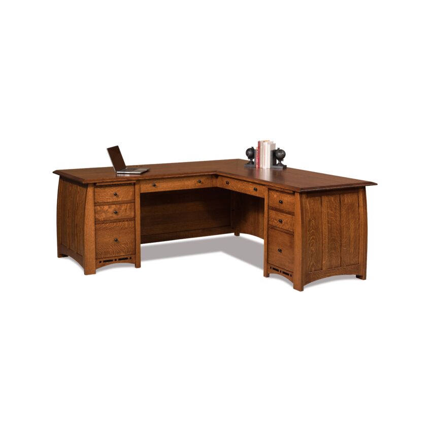 Boulder Creek 78 in. Eight Drawer L Desk