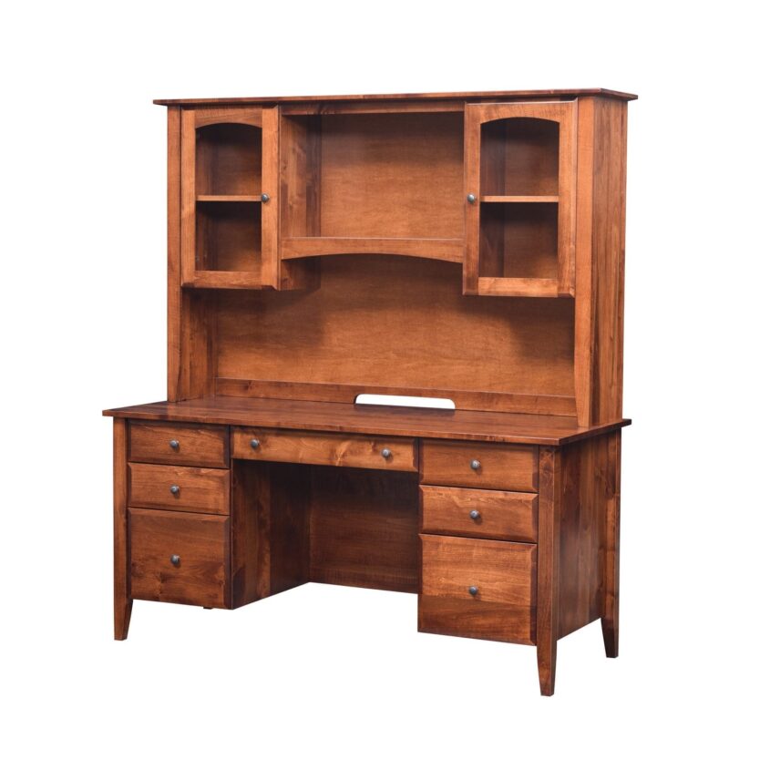 Hampton Wall Unit Desk with Wall Unit Hutch