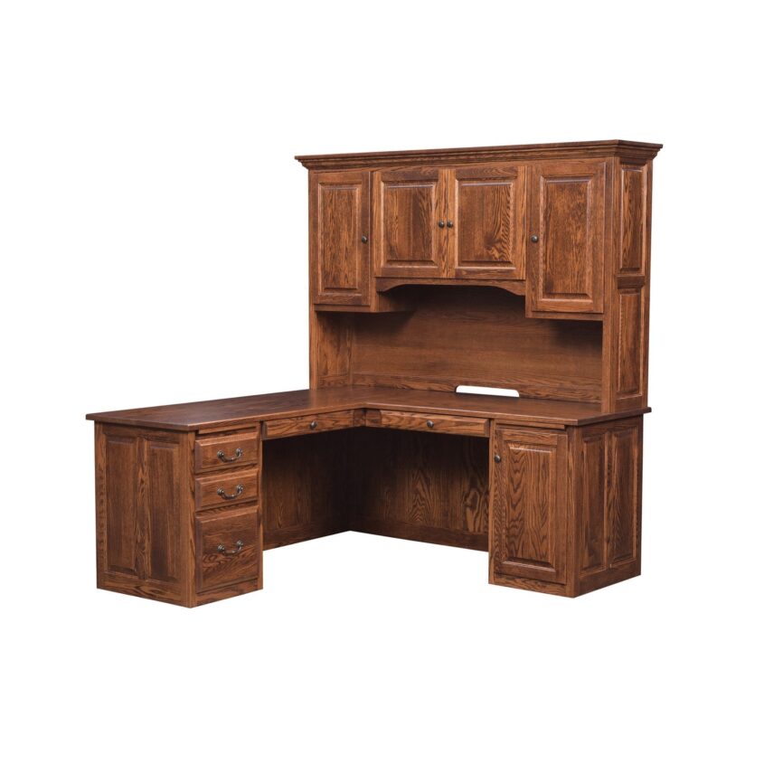 Kingston L-Corner Desk with Hutch Top