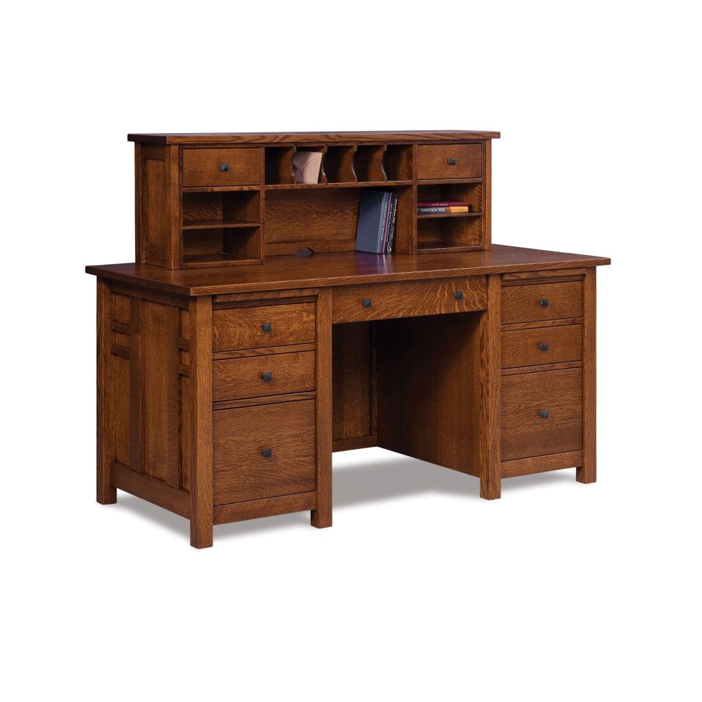 Kascade Double Pedestal Desk with Desk Topper