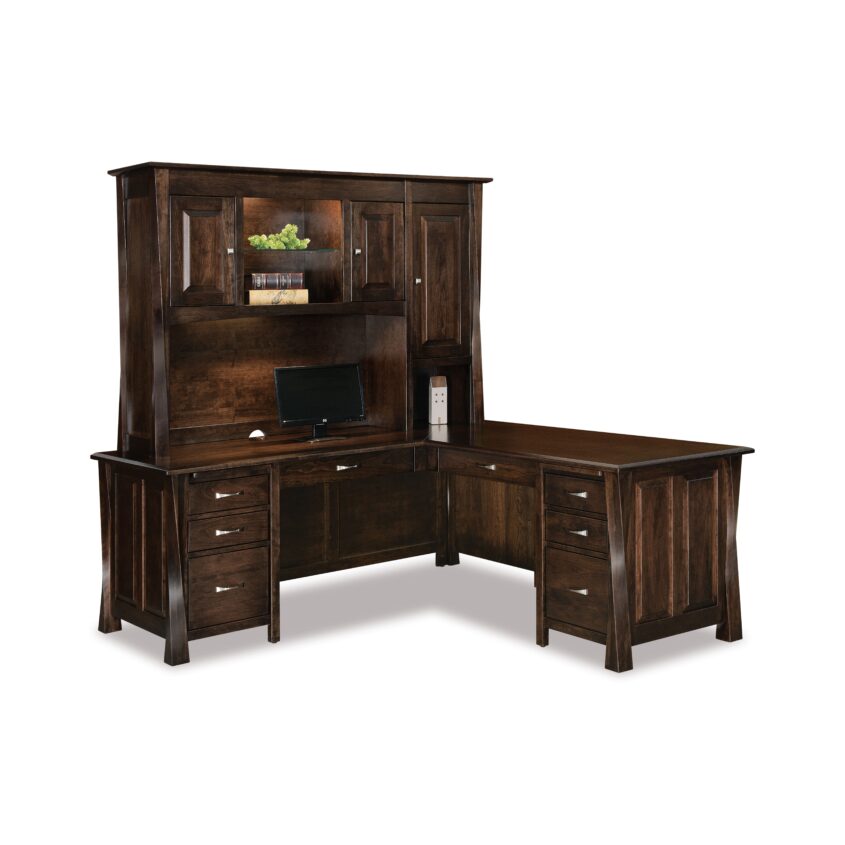 Lexington Arc L Desk with Hutch Top