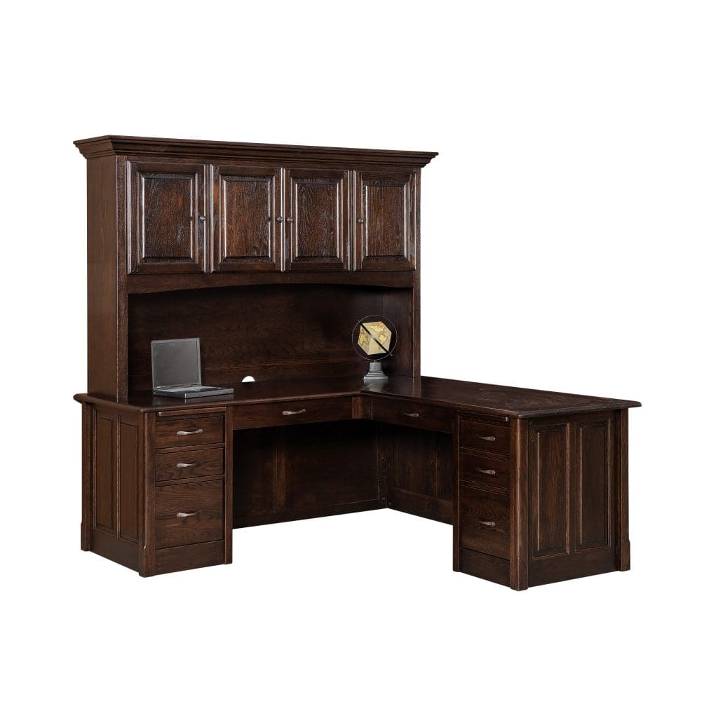 Victorian L Desk with Hutch Top