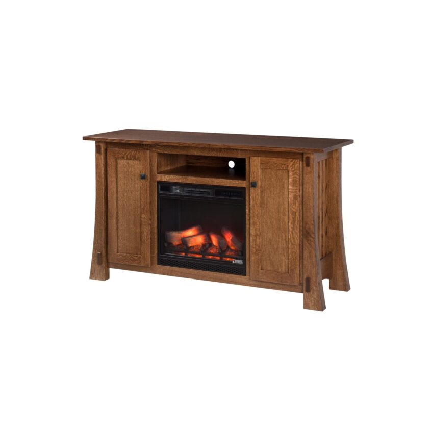 Craftsman Mission TV Stand With Fireplace