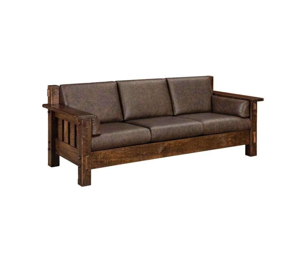 houston sofa with brown leather upholstery
