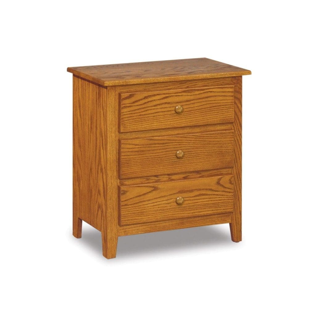 Shaker Three Drawer Nightstand