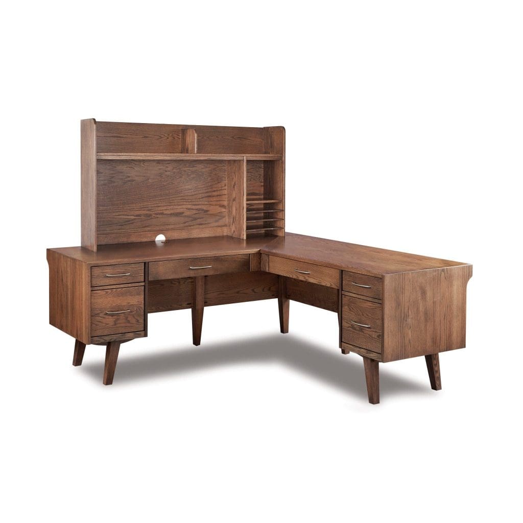 Marina L Desk with Hutch Top