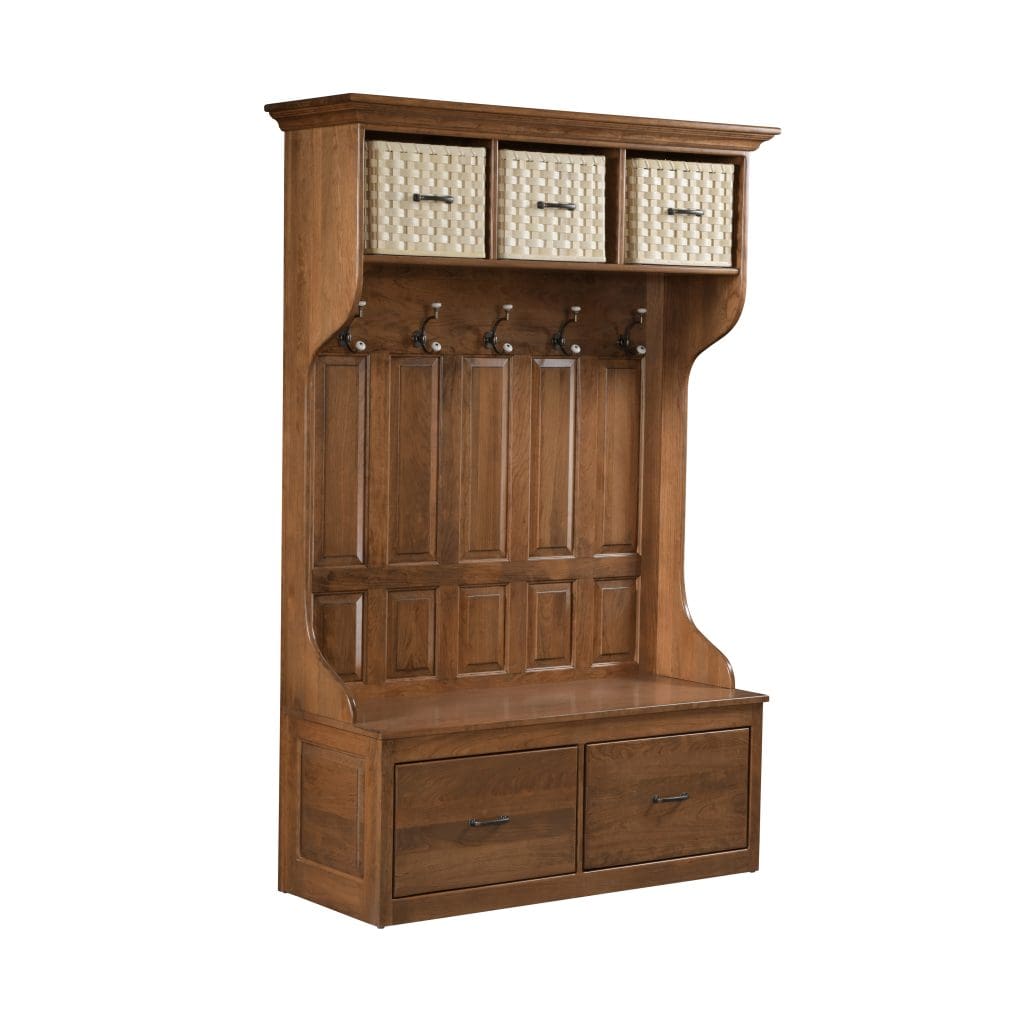 Basket Top Hall Seat – Three Cubby