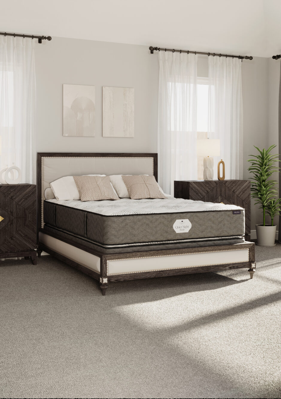 Quiet Night Duo mattress displayed in a styled Lancaster, PA bedroom