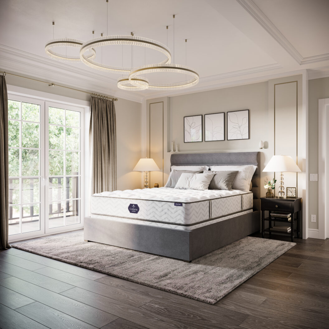 Conforma Latex mattress displayed in a styled Lancaster, PA bedroom