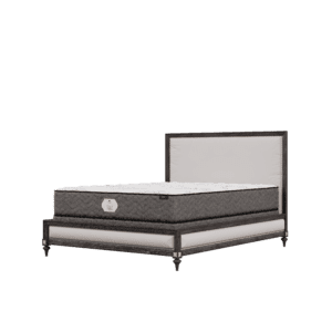 Quiet Night innerspring mattress on bed frame, King's Impressions Lancaster PA