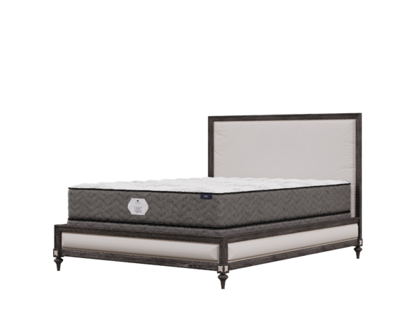 Quiet Night innerspring mattress on bed frame, King's Impressions Lancaster PA