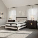 Quiet Night Luxe mattress displayed in a styled Lancaster, PA bedroom
