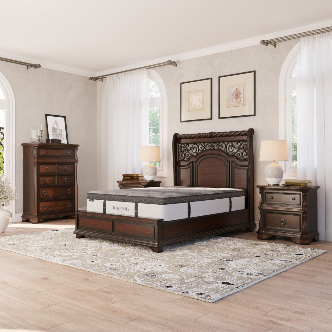 Integrity Essential mattress displayed in a styled Lancaster, PA bedroom