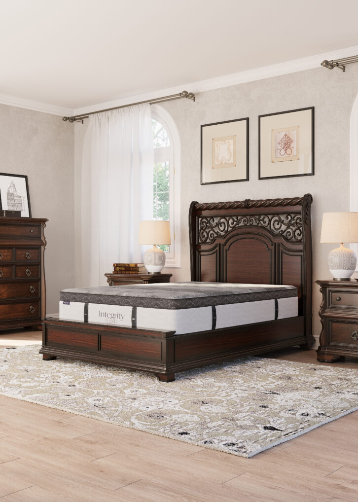 Integrity Essential mattress displayed in a styled Lancaster, PA bedroom