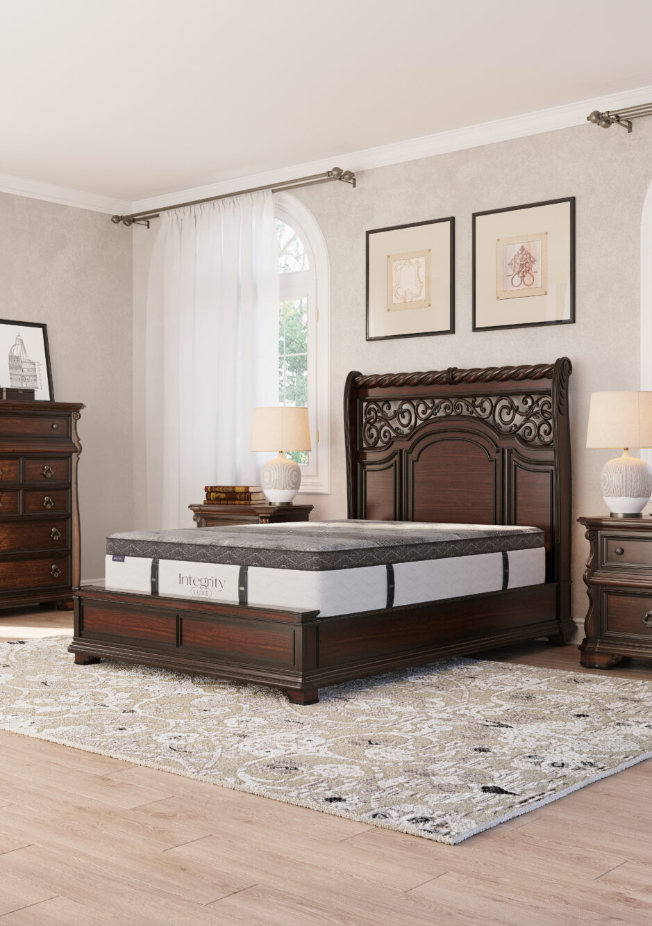 Integrity Essential mattress displayed in a styled Lancaster, PA bedroom