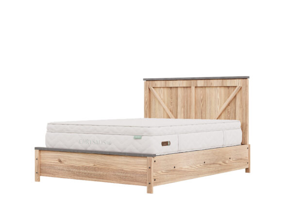 Chrysalis Luxe mattress on bed frame, King's Impressions Lancaster PA