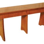 Flared Leg extend-a-bench panel leg detail, King's Impressions Lancaster PA