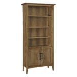 Atlantic 7 foot bookcase with doors in rustic hickory, King's Impressions Lancaster PA
