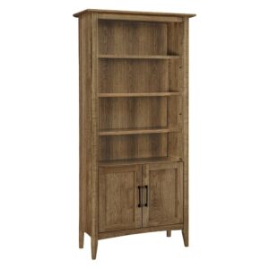 Atlantic 7 foot bookcase with doors in rustic hickory, King's Impressions Lancaster PA
