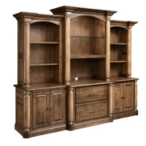 London office back bar with lateral file drawers in solid hardwood, King's Impressions Lancaster PA
