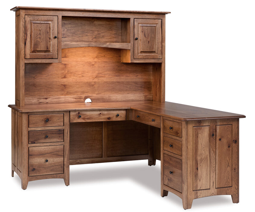 Dover L Desk with Hutch Top