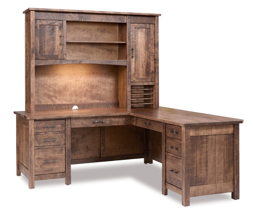 Houston L Desk with Hutch Top