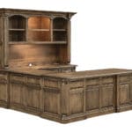 London wrap around desk back angle view, King's Impressions Lancaster PA