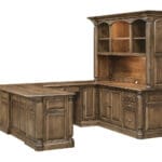 London wrap around desk with hutch in solid hardwood, King's Impressions Lancaster PA