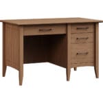 Atlantic single pedestal desk in brown maple, King's Impressions Lancaster PA