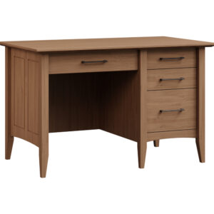 Atlantic single pedestal desk in brown maple, King's Impressions Lancaster PA
