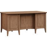 Atlantic executive desk with finished back in brown maple, King's Impressions Lancaster PA